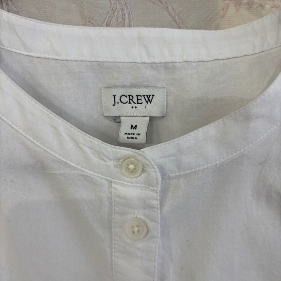 J Crew Woman’s Eyelet Sleeve Button Front Lined Top White Size M - Picture 2 of 6